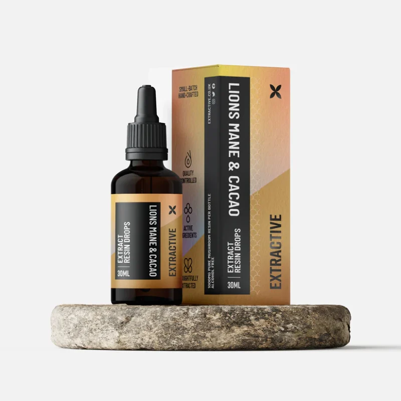 Alternative view of Extractive Lions Mane & Cacao Mushroom Extract | Liquid Drops for Focus & Mood